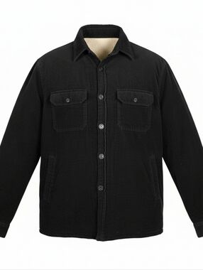 High Sierra Corduroy Sherpa Lined Jacket Mens Size Large Black‎ Chore Shacket